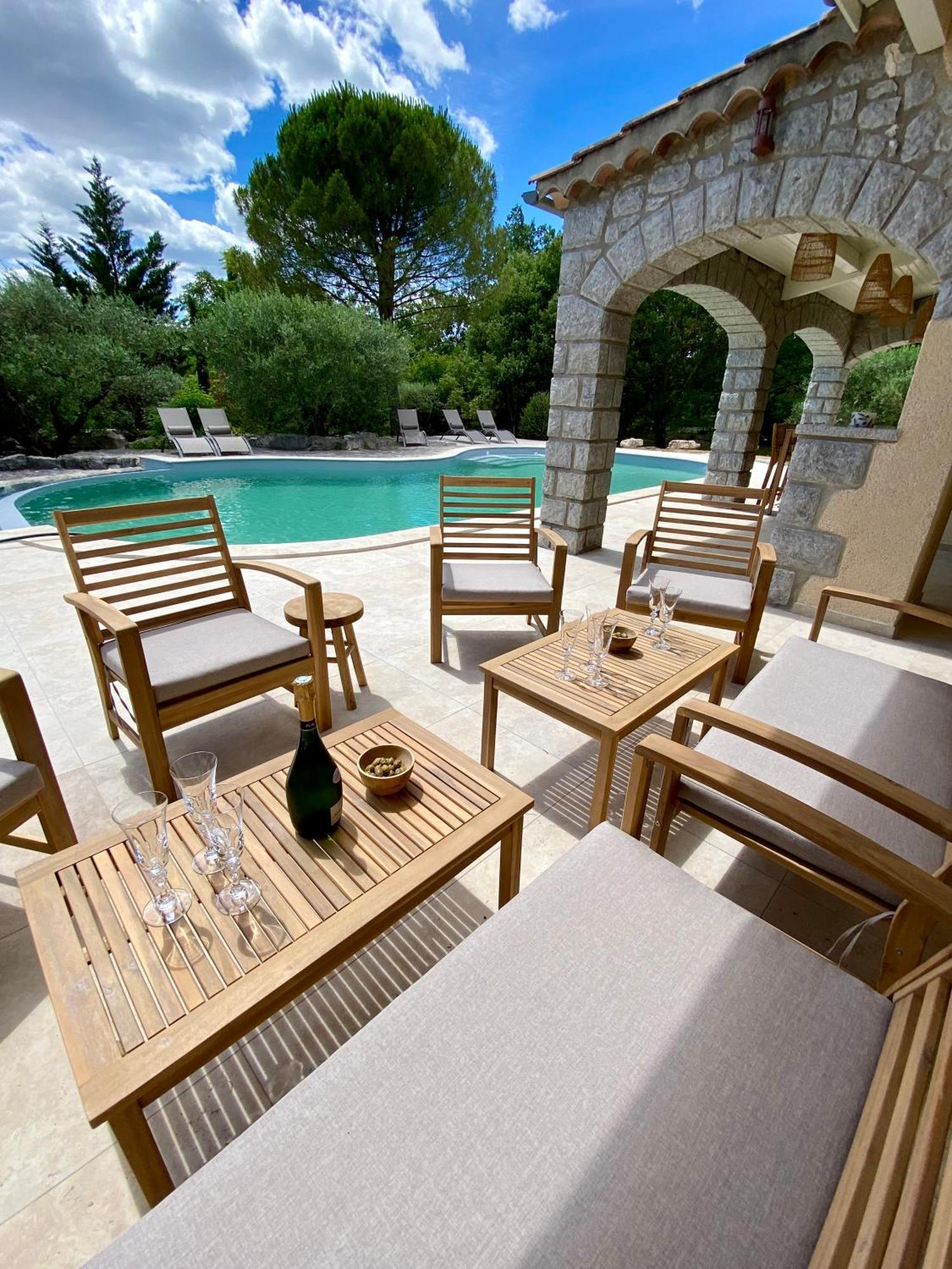 Maison Pour 12P, Piscine A Debordement Chauffee D'Avril A Octobre Inclus Ruoms Exterior foto