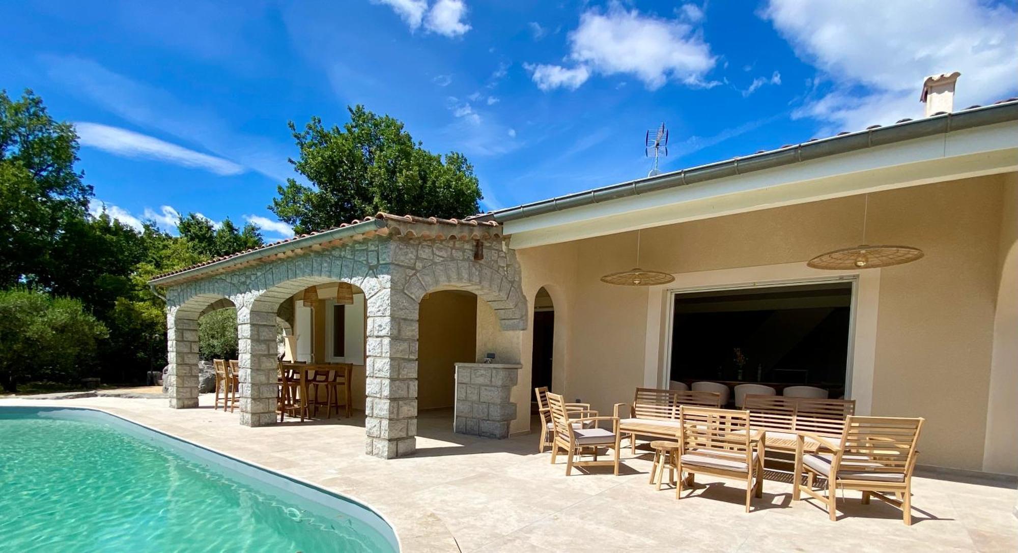 Maison Pour 12P, Piscine A Debordement Chauffee D'Avril A Octobre Inclus Ruoms Exterior foto